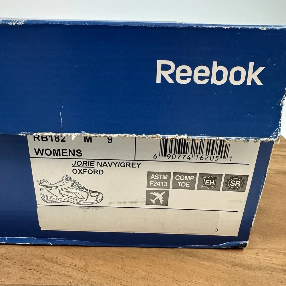 New Womens Reebok Work Jorie Navy Composite Toe‎ Oxford Shoes Sneakers Sz 9 M